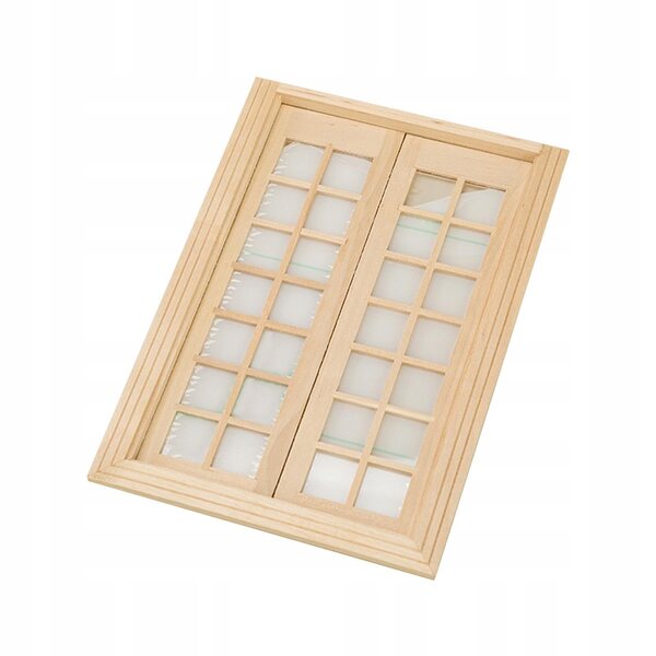 1:12 Fensterminiatur aus Holz für Puppenhaus, Basteldekoration