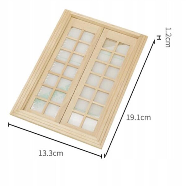 1:12 Fensterminiatur aus Holz für Puppenhaus, Basteldekoration