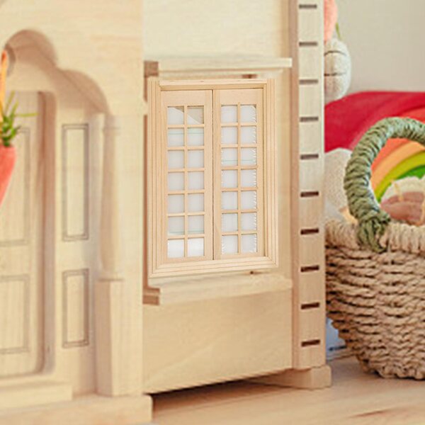 1:12 Fensterminiatur aus Holz für Puppenhaus, Basteldekoration