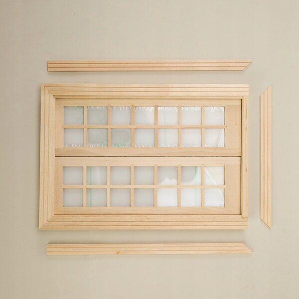 1:12 Fensterminiatur aus Holz für Puppenhaus, Basteldekoration