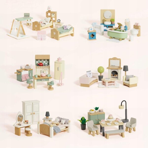 Set mit 115 Holzmöbeln für das Le Toy Van Puppenhaus – realistisch und sicher