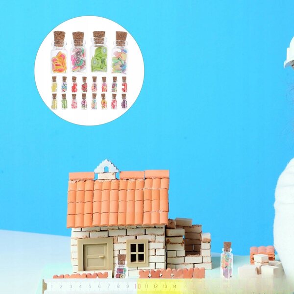 Set 20 mini barattoli decorativi in miniatura per casa delle bambole e foto