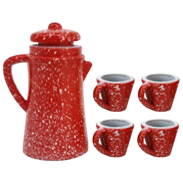 Miniatur-Teeservice mit Mini-Tasse und Wasserkocher aus leichter und sicherer Legierung