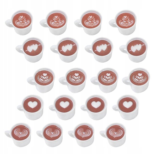 Set mit 20 Mini-Kaffeetassen aus Kunstharz für Puppenhäuser, detailliert und sicher