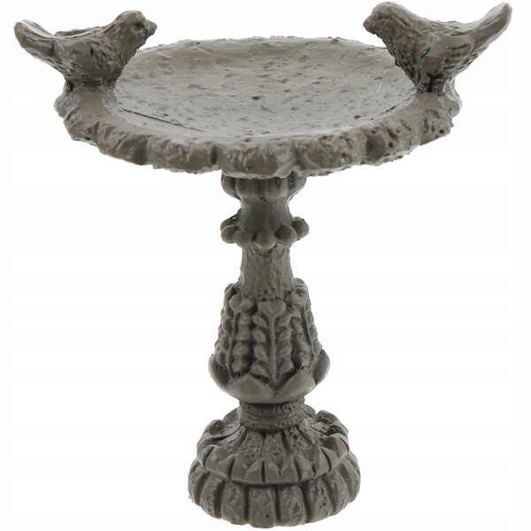 Mini Basen per Uccelli in Resina Khaki Decorazione Elegante Casa e Giardino