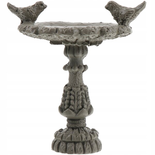 Mini Basen per Uccelli in Resina Khaki Decorazione Elegante Casa e Giardino