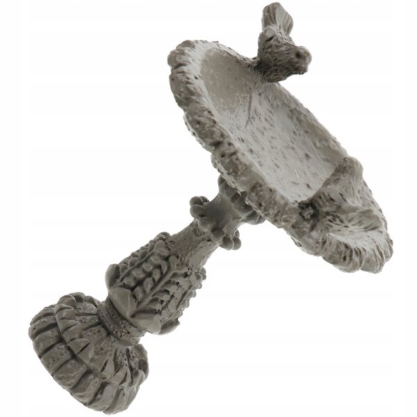 Mini Basen per Uccelli in Resina Khaki Decorazione Elegante Casa e Giardino