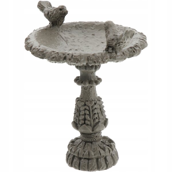 Mini Basen per Uccelli in Resina Khaki Decorazione Elegante Casa e Giardino