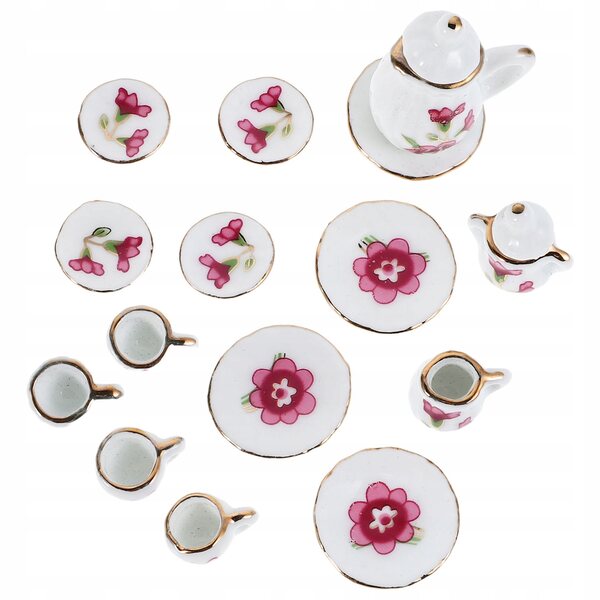 ZESTAW PORCELANOWYCH NACZYŃ KUCHENNYCH DO DOMKU DLA LALEK