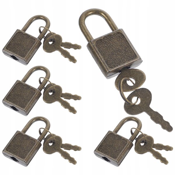 Lot de 5 petits cadenas avec clés pour coffres et coffres aux trésors de pirates