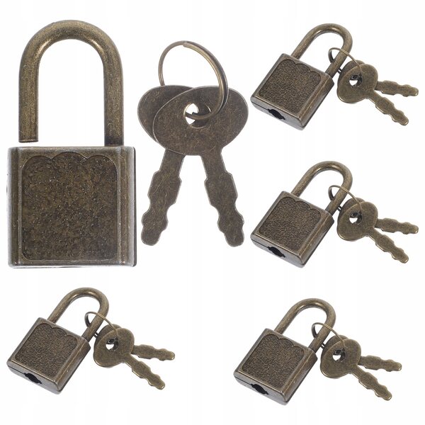 Lot de 5 petits cadenas avec clés pour coffres et coffres aux trésors de pirates