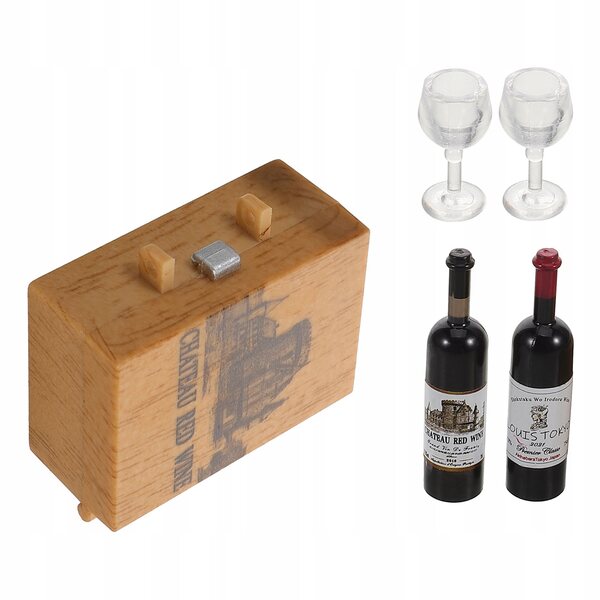 Set Miniatura di Bicchieri da Vino per Casa delle Bambole con Design Elegante