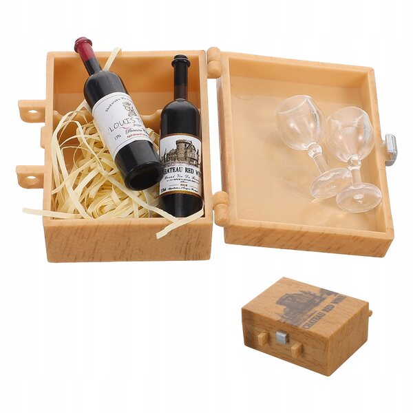 Set Miniatura di Bicchieri da Vino per Casa delle Bambole con Design Elegante