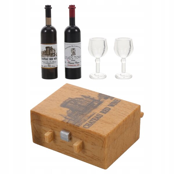 Set Miniatura di Bicchieri da Vino per Casa delle Bambole con Design Elegante