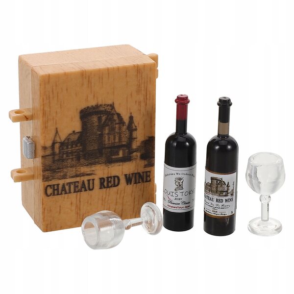 Set Miniatura di Bicchieri da Vino per Casa delle Bambole con Design Elegante