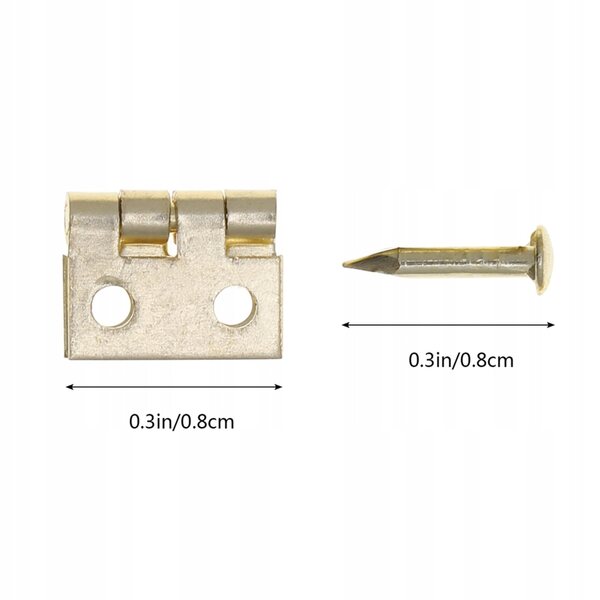1/12 Mini goldene Scharniere für Miniaturmöbel – 24 Stück mit Schrauben