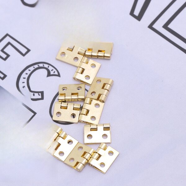 1/12 Mini goldene Scharniere für Miniaturmöbel – 24 Stück mit Schrauben