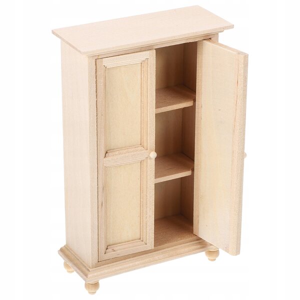 Mini armadietto in legno khaki per casa delle bambole, decorazione miniatura