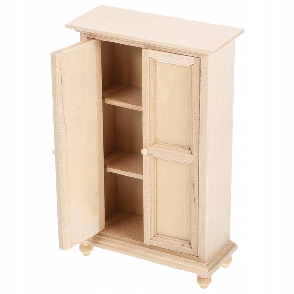 Mini armadietto in legno khaki per casa delle bambole, decorazione miniatura