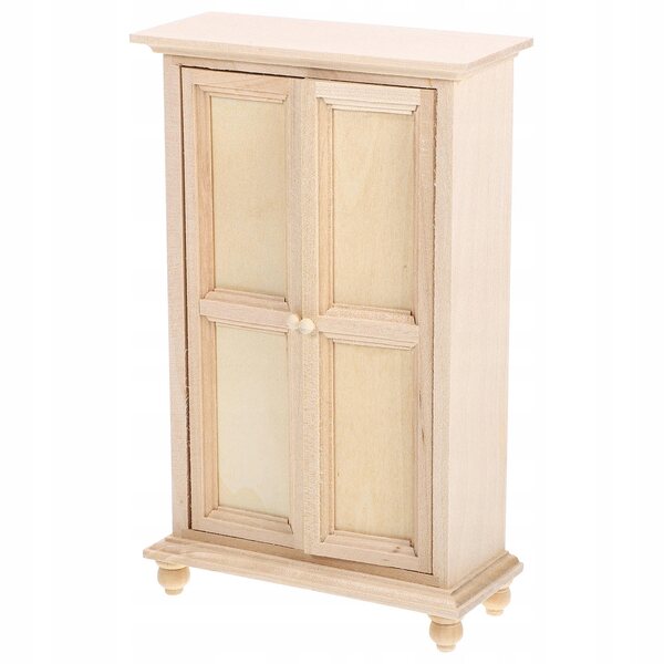 Mini armadietto in legno khaki per casa delle bambole, decorazione miniatura