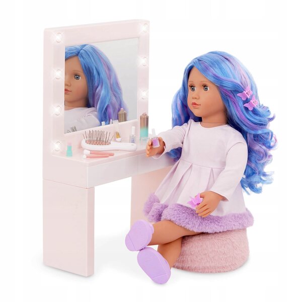 Our Generation Toaletka Glam & Glow mit Zubehör für Kinder ab 3 Jahren