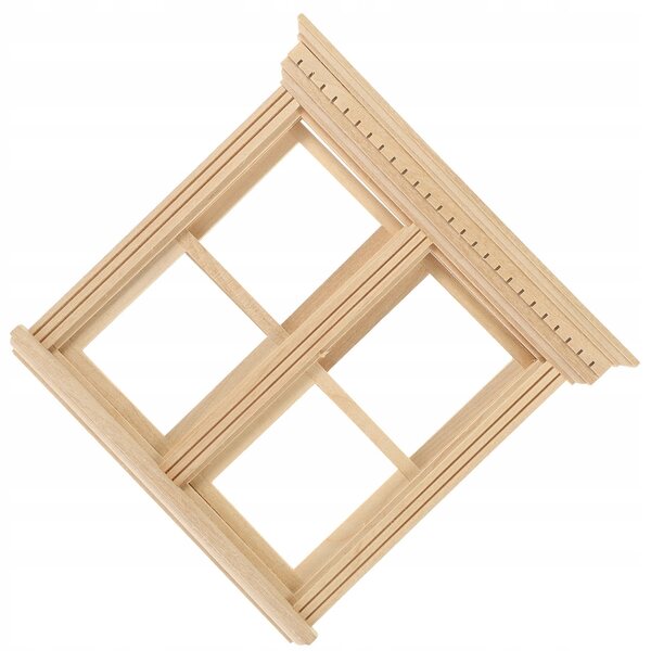 Mini finestra in legno beige per casa delle bambole, ideale decorazione DIY
