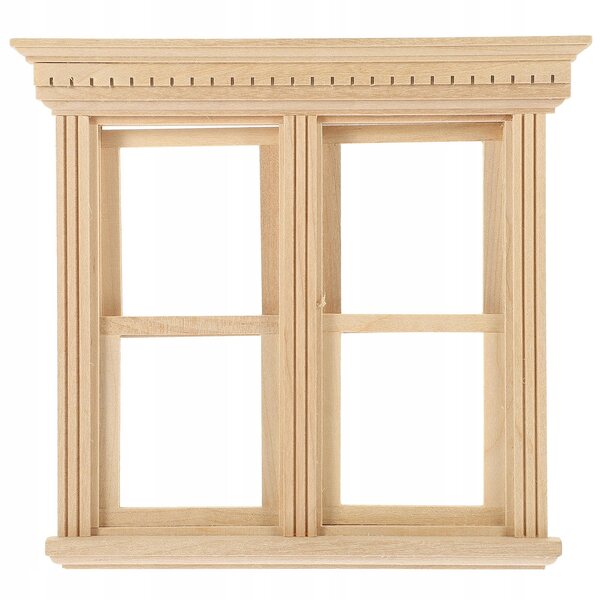 Mini finestra in legno beige per casa delle bambole, ideale decorazione DIY