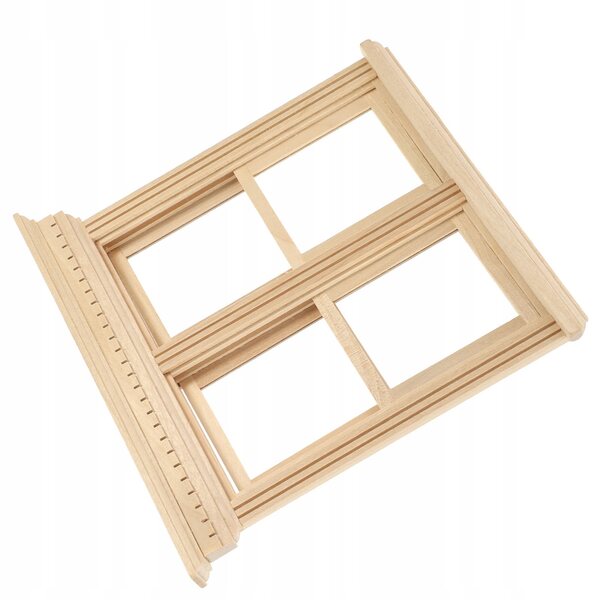 Mini finestra in legno beige per casa delle bambole, ideale decorazione DIY
