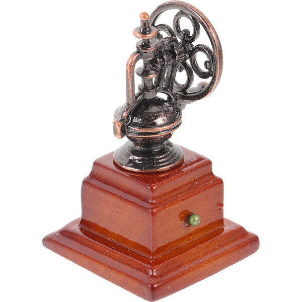 Mini espresso decorativo realistico per case delle bambole in legno e zinco