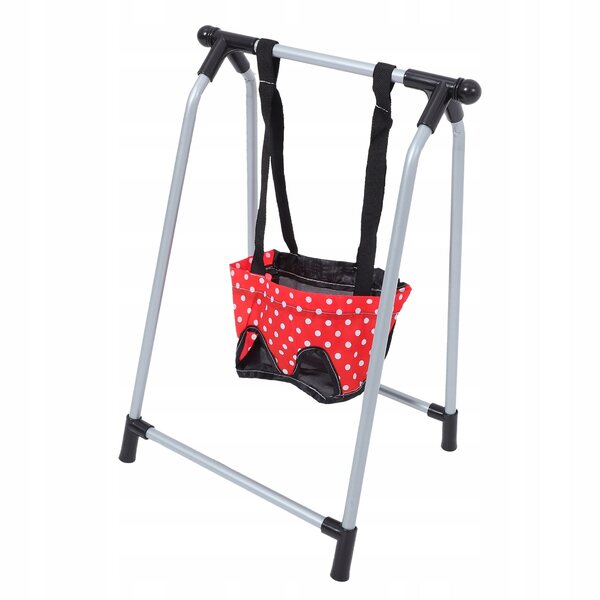 Altalena per bambole in plastica rossa stabile e realistica 48x28x21 cm