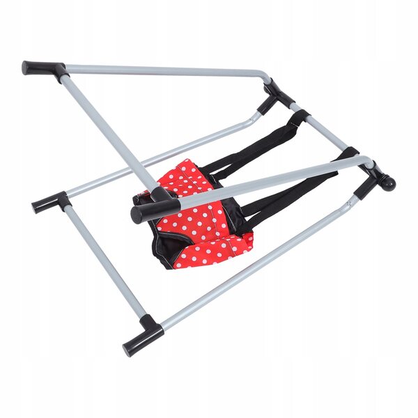Altalena per bambole in plastica rossa stabile e realistica 48x28x21 cm