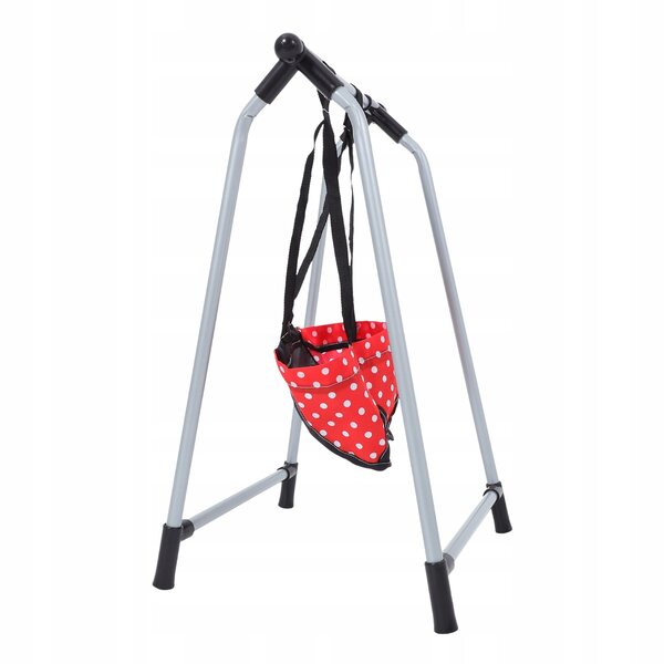 Altalena per bambole in plastica rossa stabile e realistica 48x28x21 cm