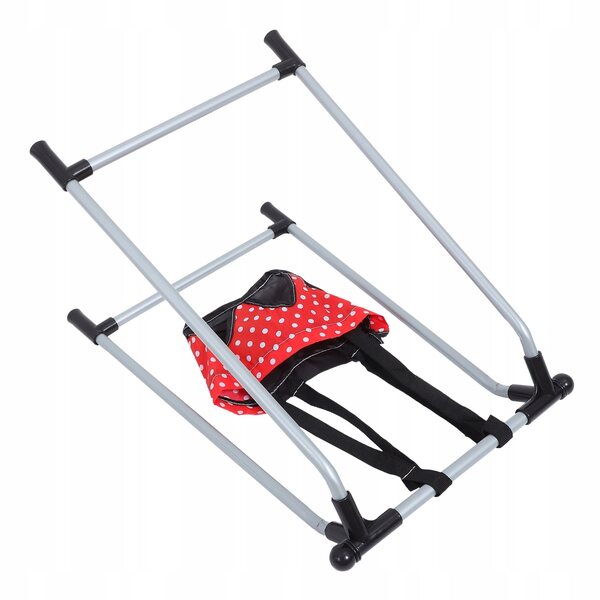 Altalena per bambole in plastica rossa stabile e realistica 48x28x21 cm
