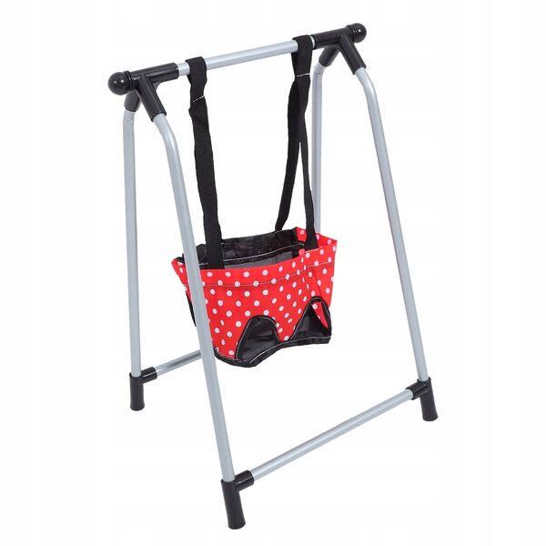 Altalena per bambole in plastica rossa stabile e realistica 48x28x21 cm