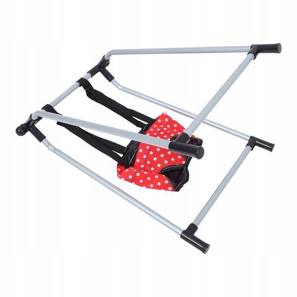 Altalena per bambole in plastica rossa stabile e realistica 48x28x21 cm