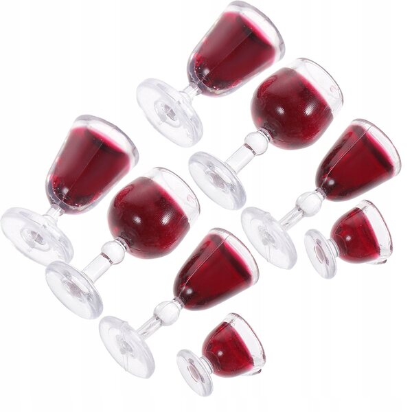 Set 8 Mini Bicchieri da Vino Giocattolo per Casa delle Bambole