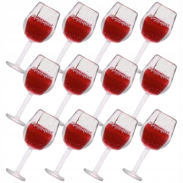 Lot de 12 mini verres à vin en résine pour maisons de poupées, réalistes et résistants