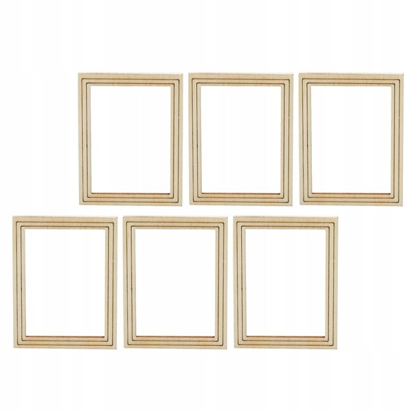 Set 6 Mini Cornici Decorative in Legno per Casa delle Bambole Verdi