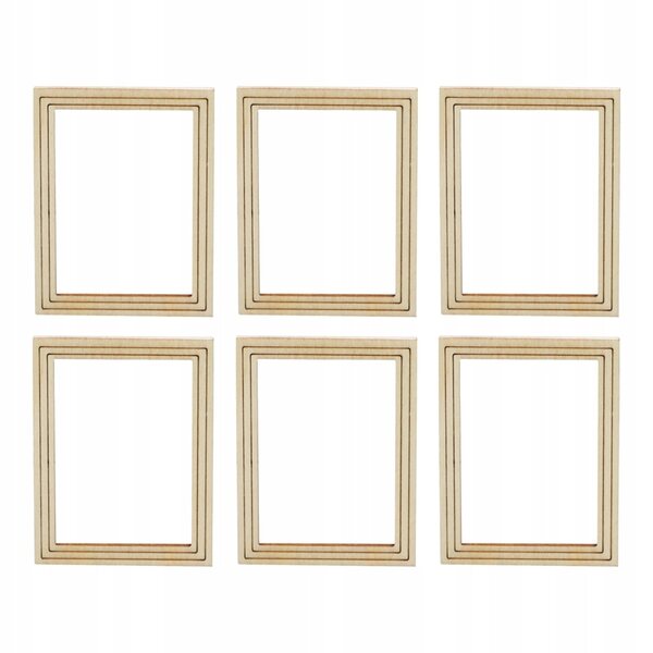 Set 6 Mini Cornici Decorative in Legno per Casa delle Bambole Verdi