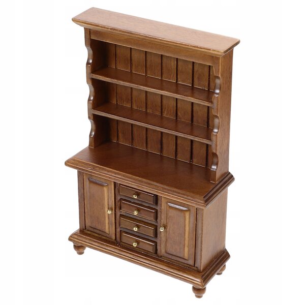 Braunes Miniatur-Bücherregal aus Holz für Puppenhaus, kompakte Größe