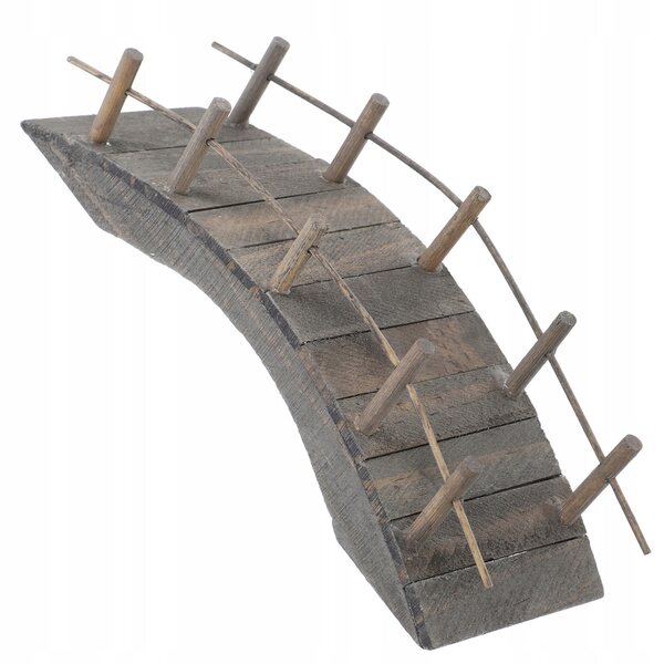 Miniatura ponte in legno per decorazioni giardino e scenografie miniature