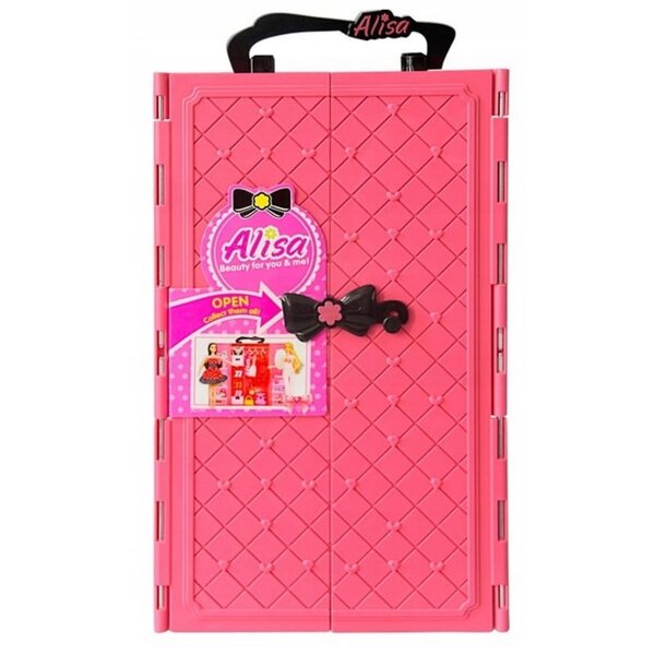 Giochi per Bambine: Armadio con Bambola, Vestiti, Scarpe e Accessori 32x18cm
