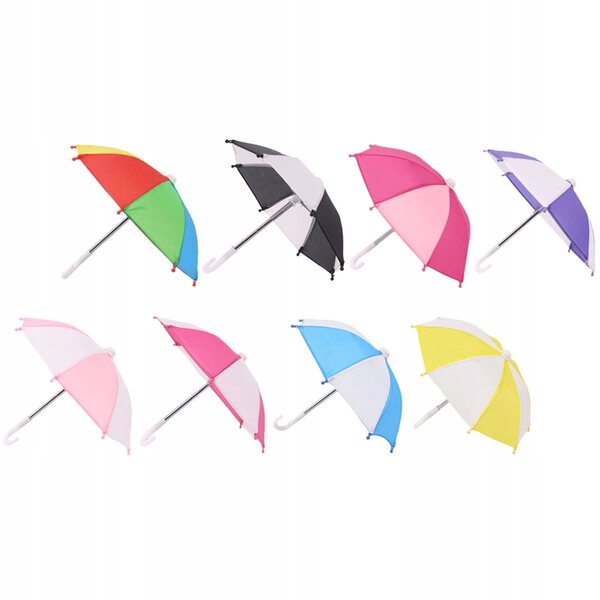 Set 8 Mini Parasoli Colorati Decorativi per Casa delle Bambole e Modelli