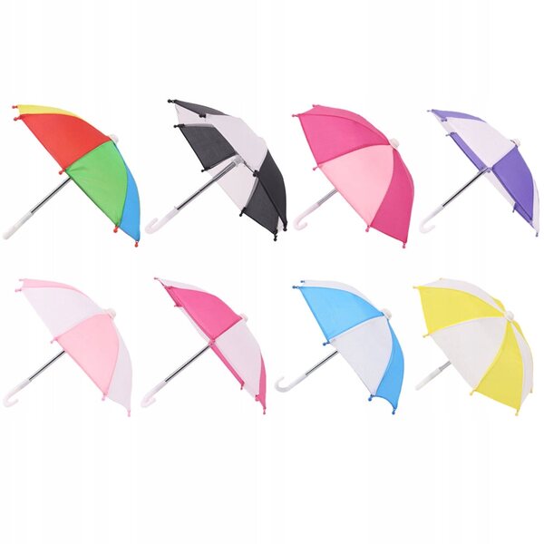 Set 8 Mini Parasoli Colorati Decorativi per Casa delle Bambole e Modelli