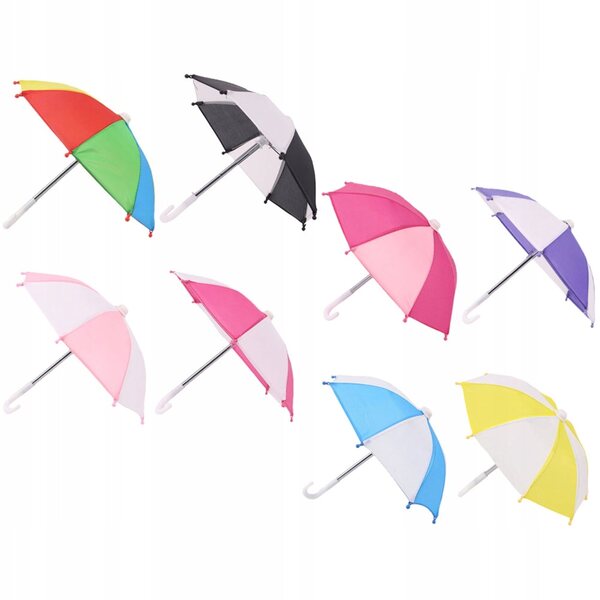 Set 8 Mini Parasoli Colorati Decorativi per Casa delle Bambole e Modelli