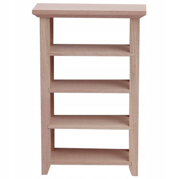 Mini Biblioteczka Decorativa in Legno per Casa delle Bambole Beige 12,6x8,4x7,4 cm