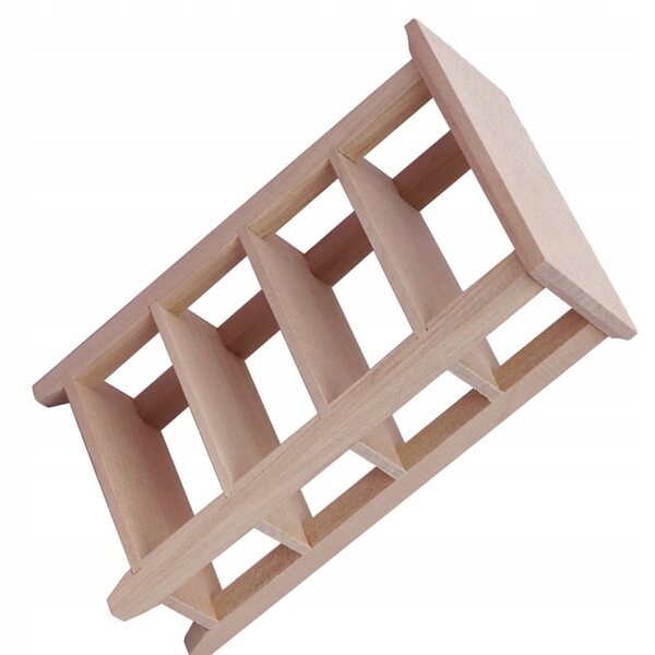 Mini Biblioteczka Decorativa in Legno per Casa delle Bambole Beige 12,6x8,4x7,4 cm