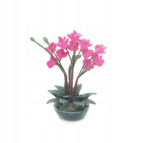 Mini decorazione orchidea Phalaenopsis in argilla per casa delle bambole 1:12