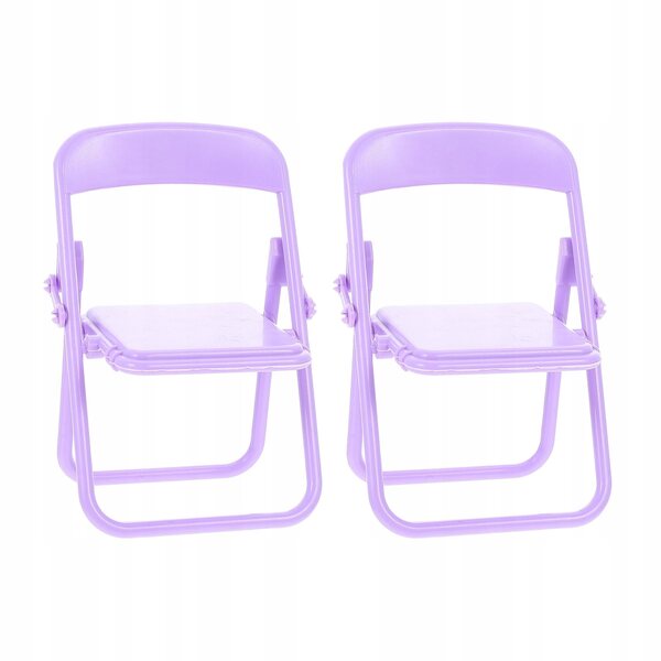 Lot de 2 mini chaises pliantes en plastique pour maisons de poupées et décorations
