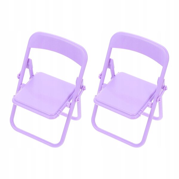 Lot de 2 mini chaises pliantes en plastique pour maisons de poupées et décorations
